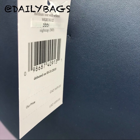 KATE SPADE MEDIUM TOTE WITH WRISLET ZIBBI NIGHT - Picture 7 of 8
